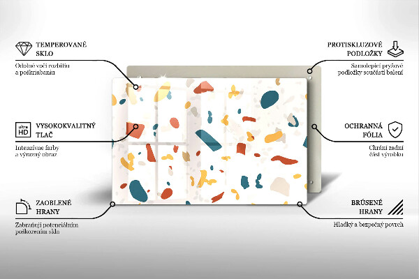 Tabla de cortar de vidrio Gres decorativo