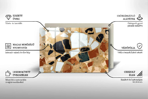 Tabla de cortar de vidrio Plato de piedras decorativas