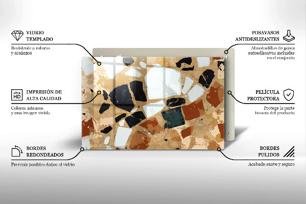 Tabla de cortar de vidrio Plato de piedras decorativas