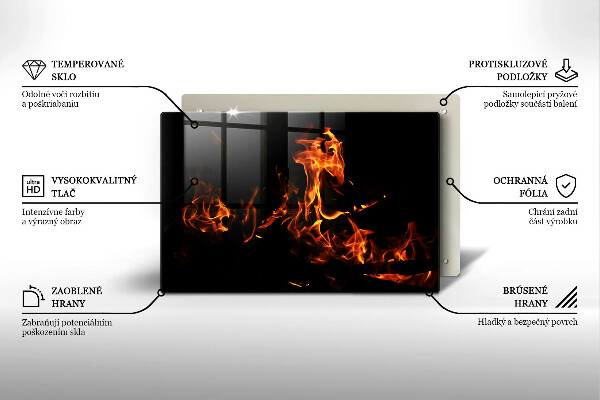 Tabla de cortar de vidrio Enciende una llama viva