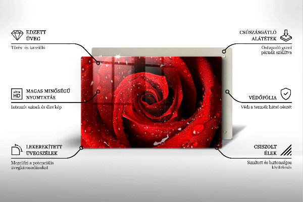 Tabla de cortar de vidrio Pétalos de rosas