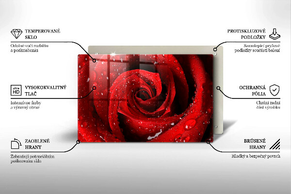 Tabla de cortar de vidrio Pétalos de rosas