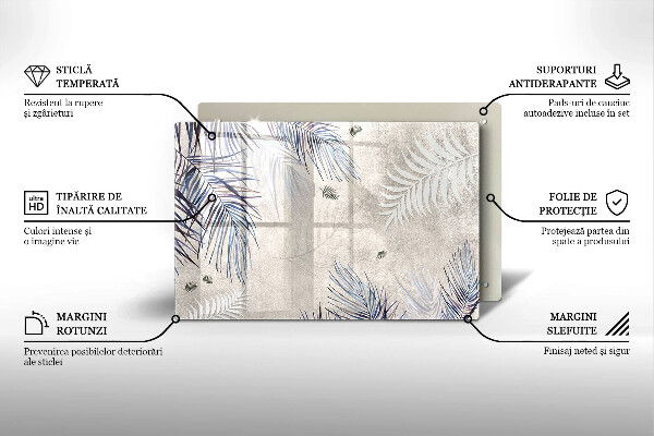Tabla de cortar de vidrio Hojas sutiles