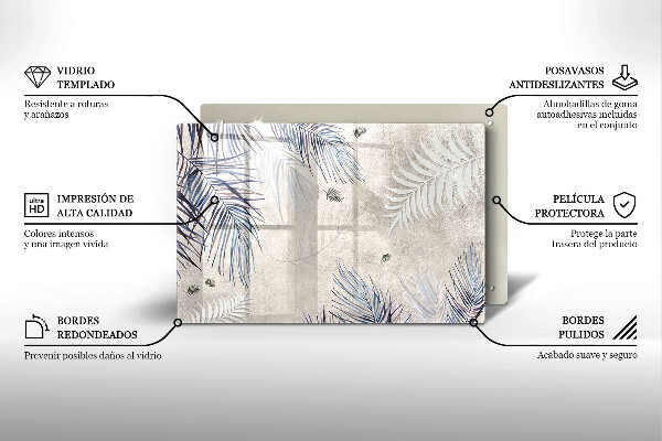 Tabla de cortar de vidrio Hojas sutiles