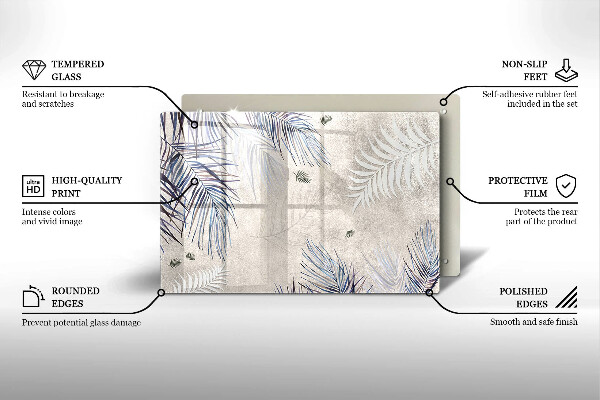 Tabla de cortar de vidrio Hojas sutiles