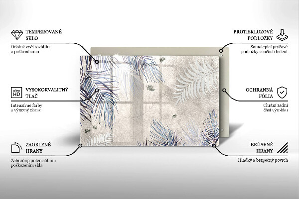 Tabla de cortar de vidrio Hojas sutiles