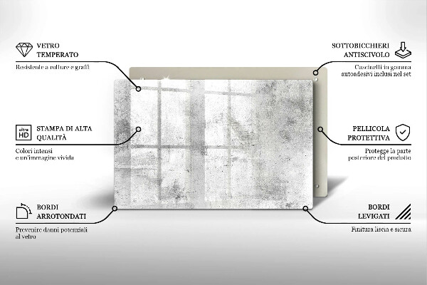 Tabla de cortar de vidrio Textura de hormigón