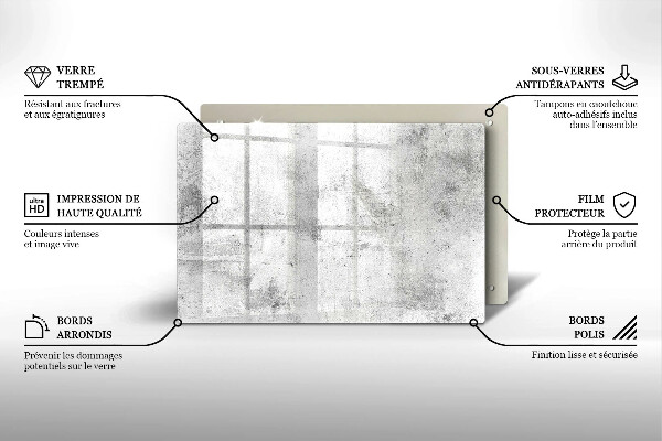 Tabla de cortar de vidrio Textura de hormigón