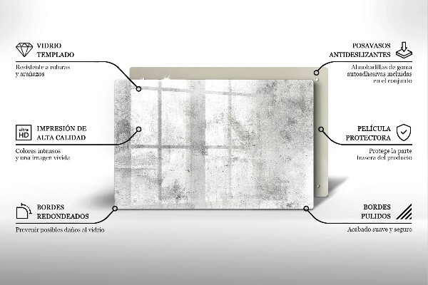 Tabla de cortar de vidrio Textura de hormigón