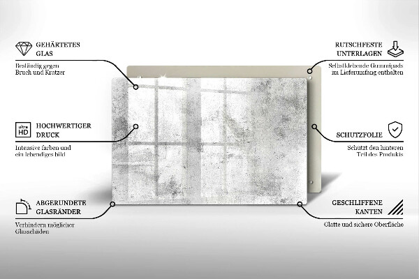 Tabla de cortar de vidrio Textura de hormigón