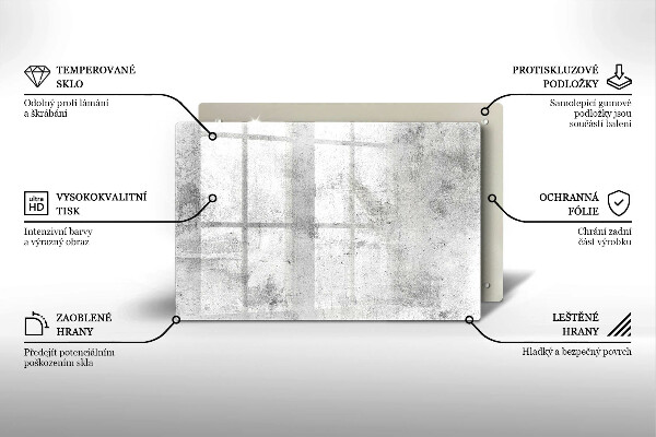 Tabla de cortar de vidrio Textura de hormigón