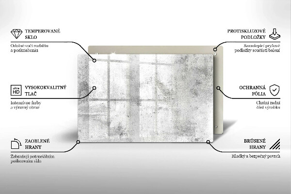 Tabla de cortar de vidrio Textura de hormigón
