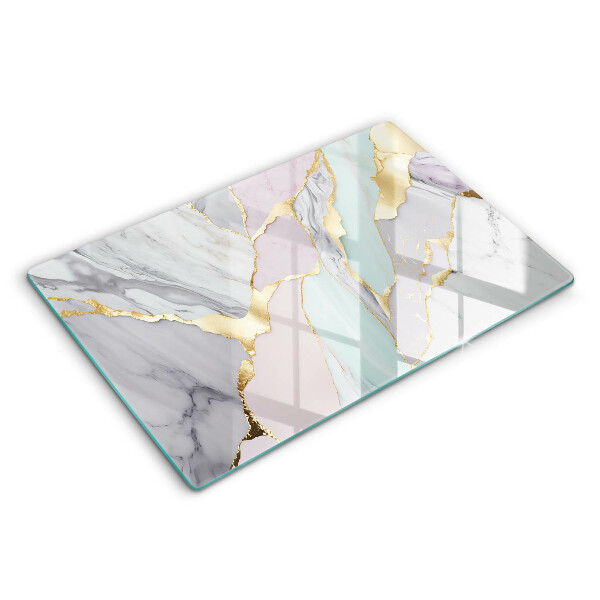 Tabla de cortar de vidrio Mármol pastel