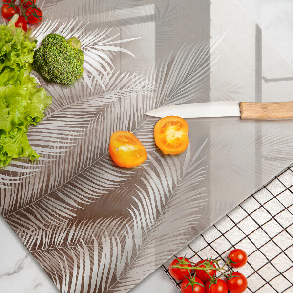 Tabla de cortar de vidrio Hojas de vegetación boho