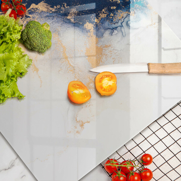 Tabla de cortar de vidrio Abstracción con azul