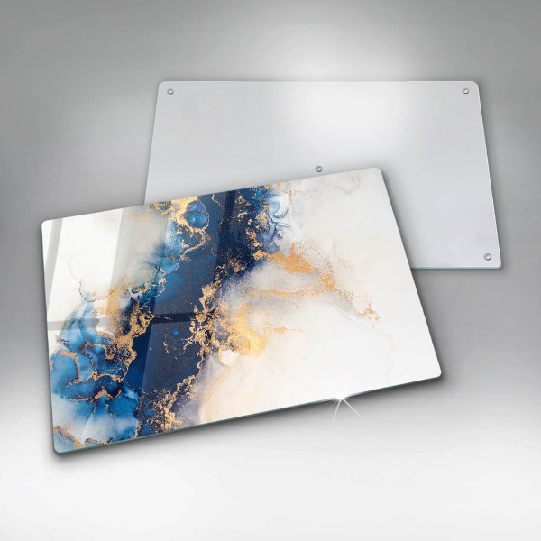 Tabla de cortar de vidrio Abstracción con azul