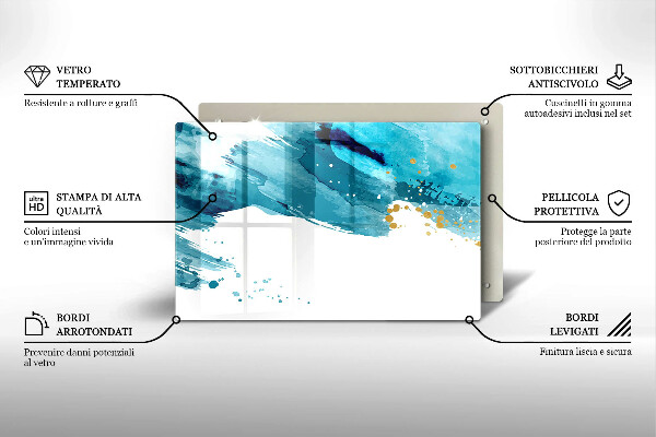 Tabla de cortar de vidrio Manchas azules