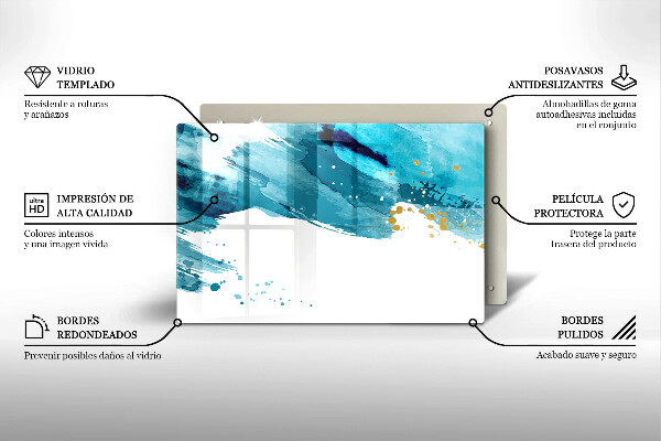 Tabla de cortar de vidrio Manchas azules