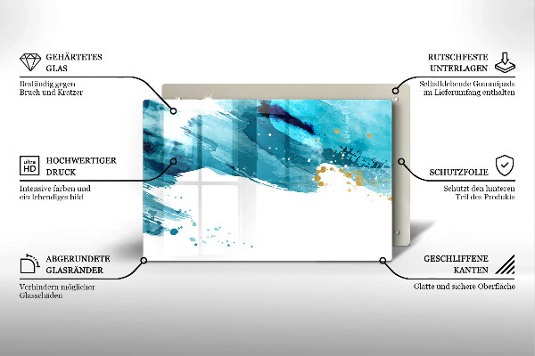 Tabla de cortar de vidrio Manchas azules
