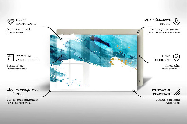 Tabla de cortar de vidrio Manchas azules