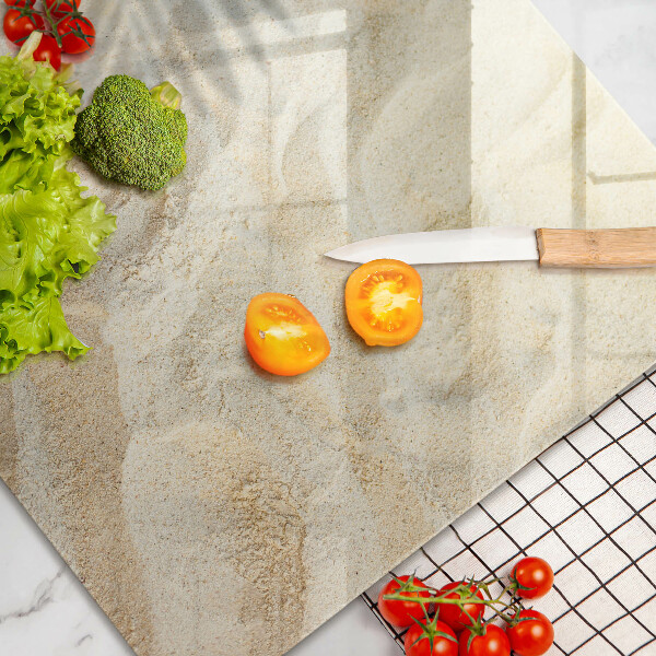 Tabla de cortar de vidrio Hojas de palma y arena