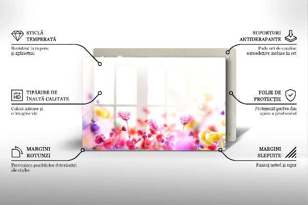 Tabla de cortar de vidrio Prado de flores