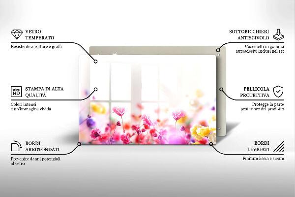 Tabla de cortar de vidrio Prado de flores