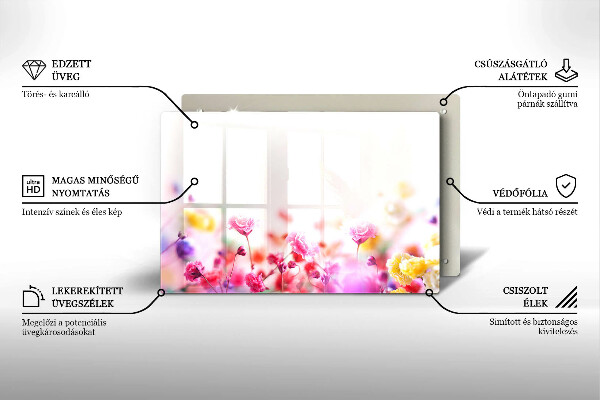 Tabla de cortar de vidrio Prado de flores