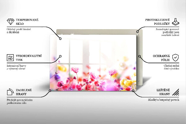 Tabla de cortar de vidrio Prado de flores