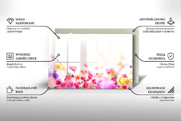 Tabla de cortar de vidrio Prado de flores