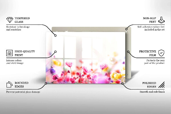 Tabla de cortar de vidrio Prado de flores