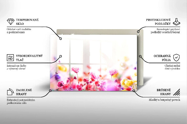 Tabla de cortar de vidrio Prado de flores