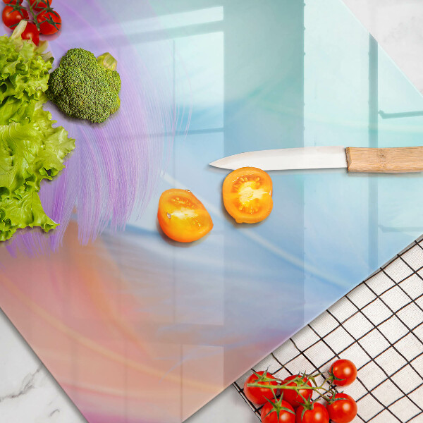 Tabla de cortar de vidrio Plumas pasteles