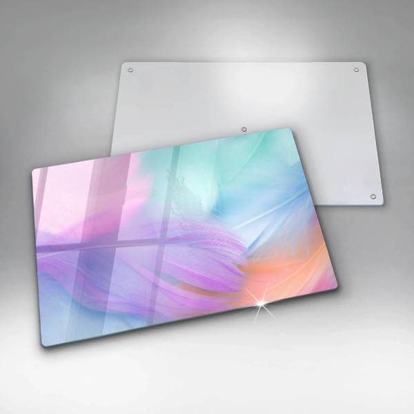 Tabla de cortar de vidrio Plumas pasteles