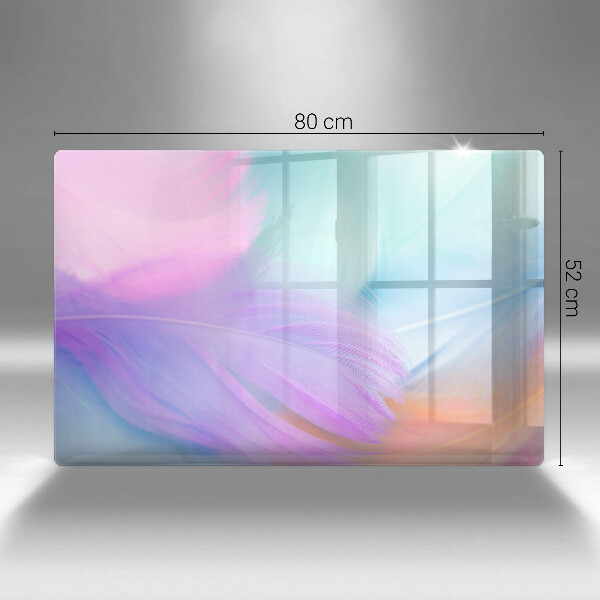 Tabla de cortar de vidrio Plumas pasteles