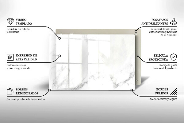 Tabla de cortar de vidrio Mármol moderno