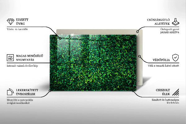 Tabla de cortar de vidrio Planta con hojas pequeñas