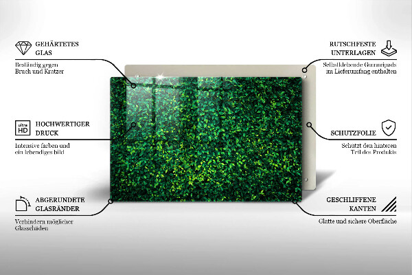 Tabla de cortar de vidrio Planta con hojas pequeñas