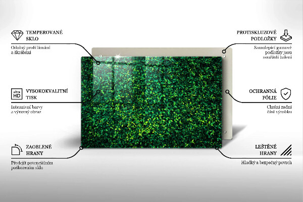 Tabla de cortar de vidrio Planta con hojas pequeñas