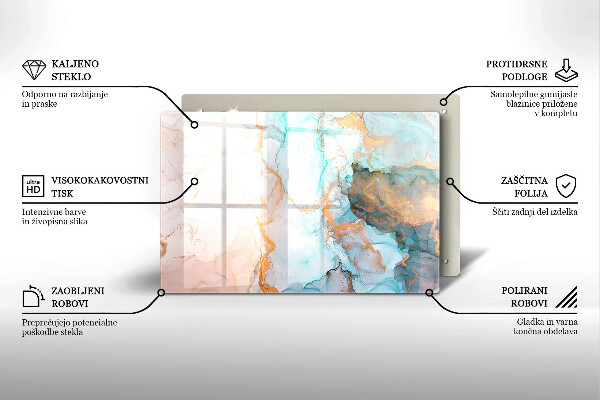 Tabla de cortar de vidrio Abstracción de mármol