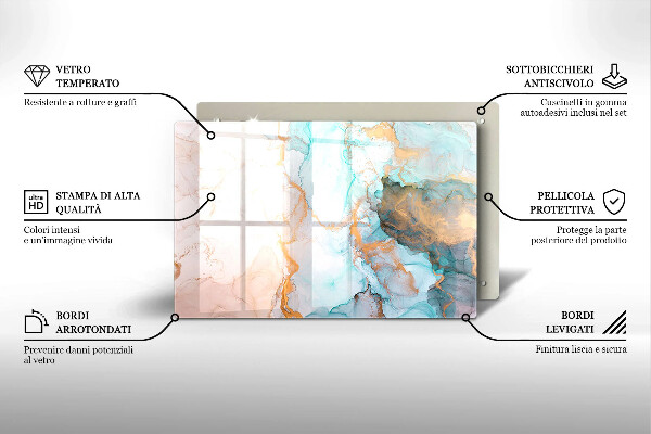 Tabla de cortar de vidrio Abstracción de mármol