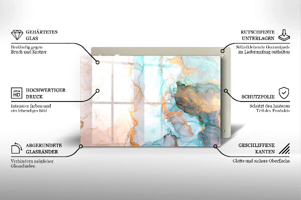 Tabla de cortar de vidrio Abstracción de mármol