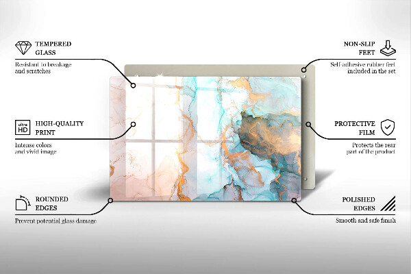 Tabla de cortar de vidrio Abstracción de mármol