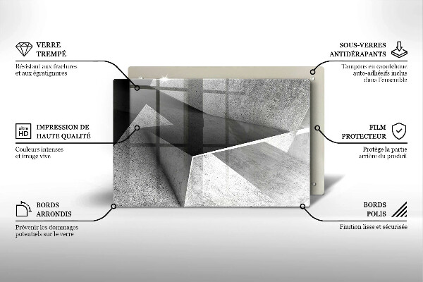 Tabla de cortar de vidrio Abstracción concreta