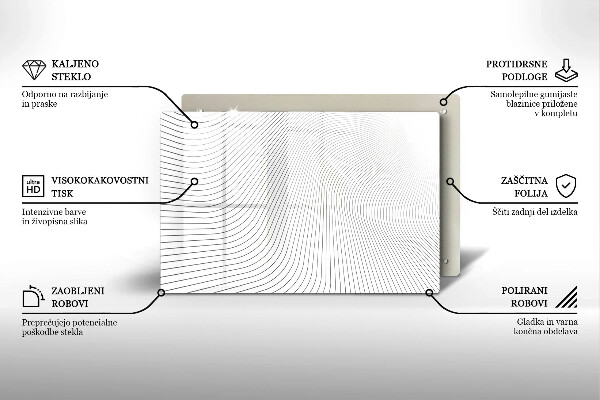 Tabla de cortar de vidrio Patrón de líneas modernas