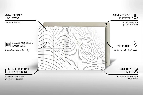 Tabla de cortar de vidrio Patrón de líneas modernas