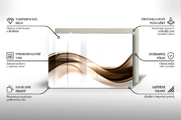 Tabla de cortar de vidrio Líneas marrones abstractas