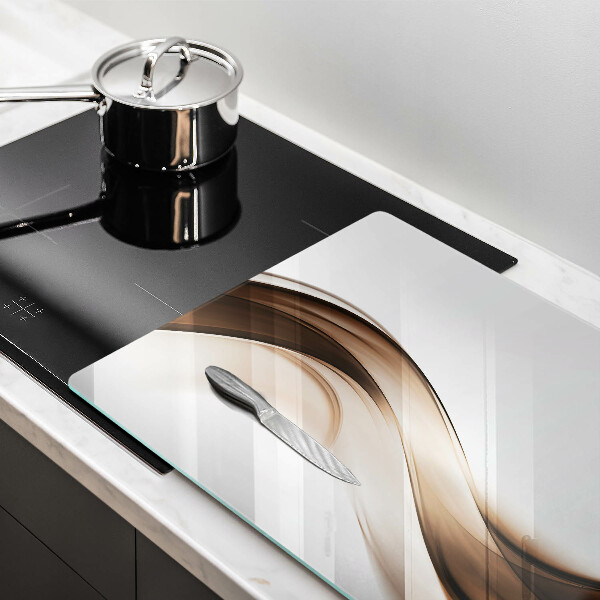 Tabla de cortar de vidrio Líneas marrones abstractas