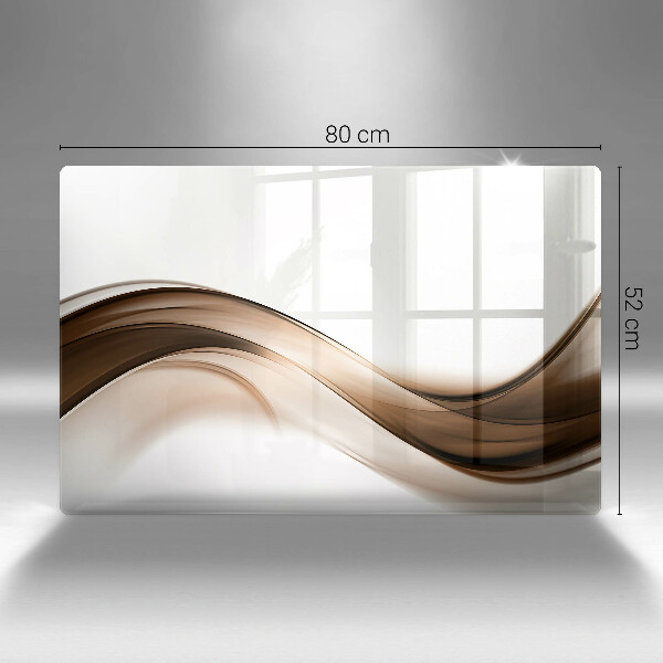 Tabla de cortar de vidrio Líneas marrones abstractas