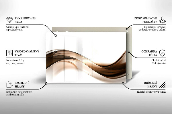Tabla de cortar de vidrio Líneas marrones abstractas